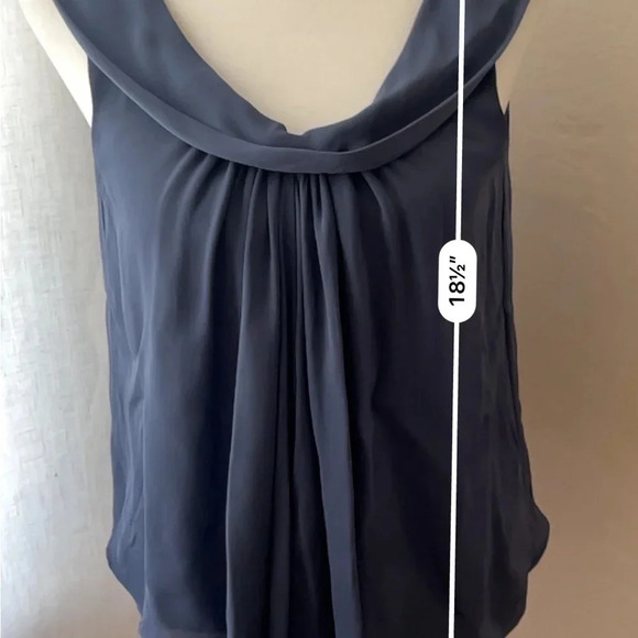 L’Agence Christy Blue Slate Silk Sleevelss Top Cowl Style Neck Women Size XS - Picture 7 of 9